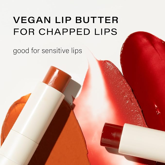 Melixir Vegan Lip Butter (12 Colors), Hydrating Tinted Lip Balm Stick, Bee-Free, Petrolatum-Free, Plant-Based, Moisturizes Dry & Chapped Lips With Shea Butter, Sheer, Natural Finish - #02 Nudy Rose
