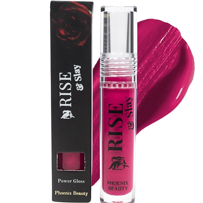 Power Gloss – Fuchsia Pink Non-Sticky Lip Gloss with High Pigment, Hyaluronic Acid, Jojoba & Castor Oil, Vit-E for Bold, Moisturizing Color (Cosmopolitan)