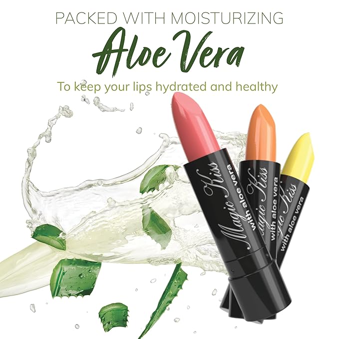 Magic Kiss Color Changing Matte Lipstick set, Long Lasting Nutritious Lips Moisturizer Magic Temperature Color Change Lip Balm with Aloe Vera PH Lipstick MADE IN USA (2 Pack - White & Orange)