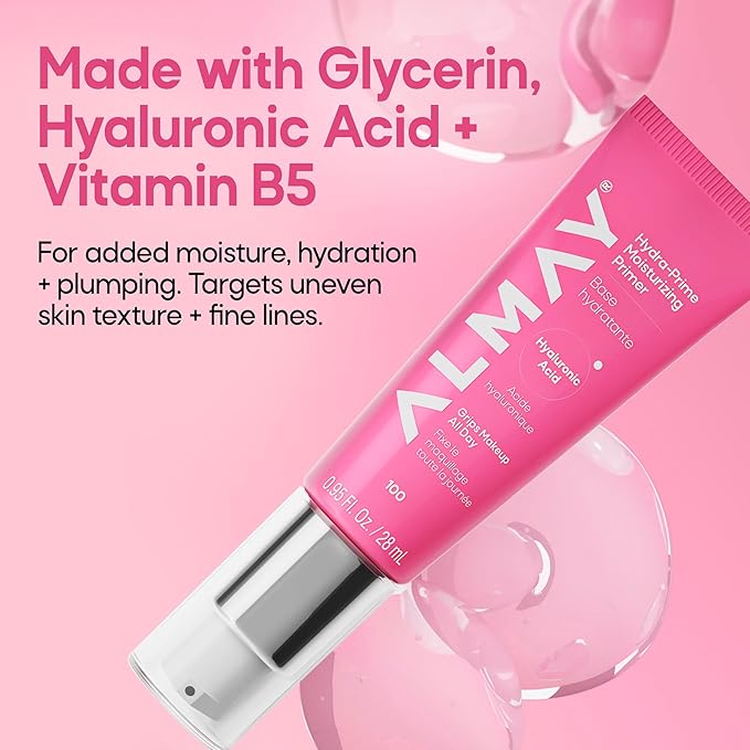 Almay Hydra-Prime™ Moisturizing Primer, Hydrating, Long-Lasting Makeup, Cruelty-Free, Skin-Smoothing, 100, 0.95 fl oz