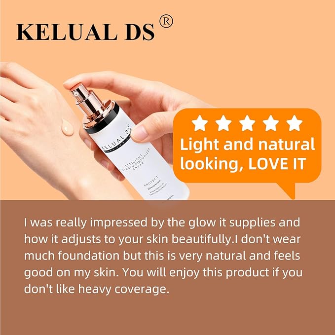 KELUAL DS Anti-Aging Tinted Face Moisturizer & Sheer Face Sunscreen SPF 46, Hydrating Skin Care & Sunscreen Moisturizer,1.7OZ/50ML