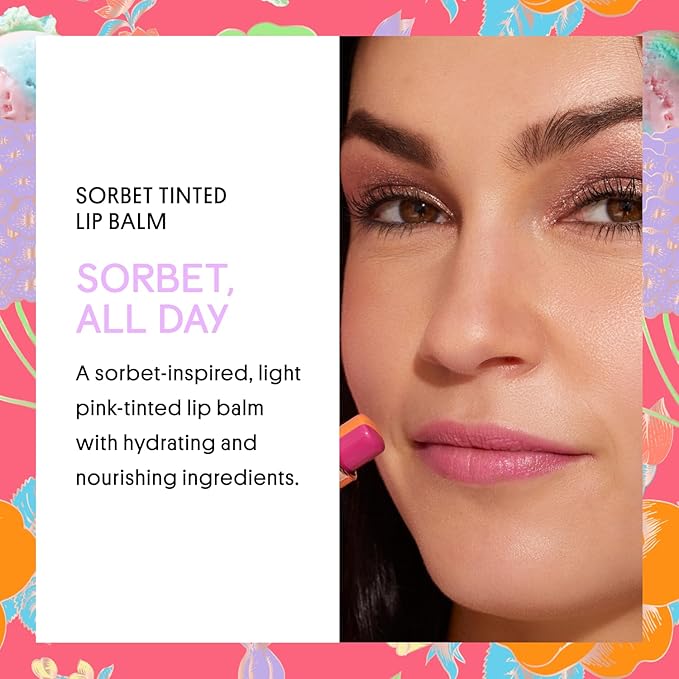 Winky Lux Sorbet Tri-Color Tinted Lip Balm – Hydrating Lip Balm, Sheer Pink Tint, Nourishing Lip Care with Jojoba Oil & Vitamin E, Moisturizes & Softens Dry Lips, Buttery Soft with Pink Coconut Scent