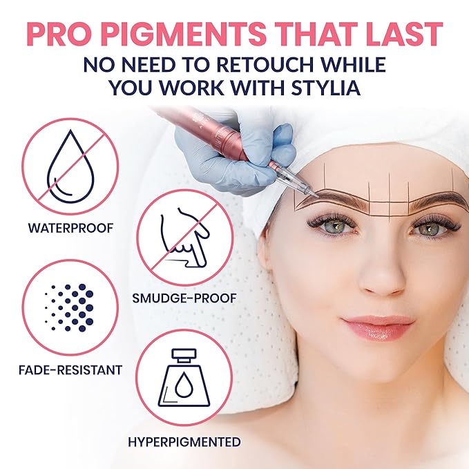 Stylia Waterproof Eyebrow Pencils For Women – Long-Lasting Microblading Supplies Brow Pencil, Perfect for Eyebrow Shaper, Filling & Defining Natural-Looking Brow - (12PC Brown)