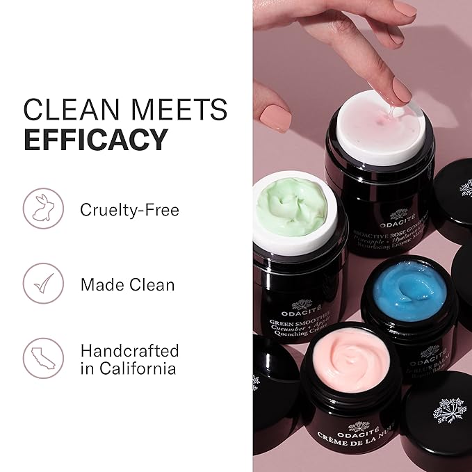 ODACITE Skin Care - Face Moisturizer - Le-Blue Balm Repair Balm, Blue Chamomile & Shea Butter - Multipurpose Anti-Aging for Soft, Healthy & Nourished Skin - Mature, Dry or Sensitive Skin