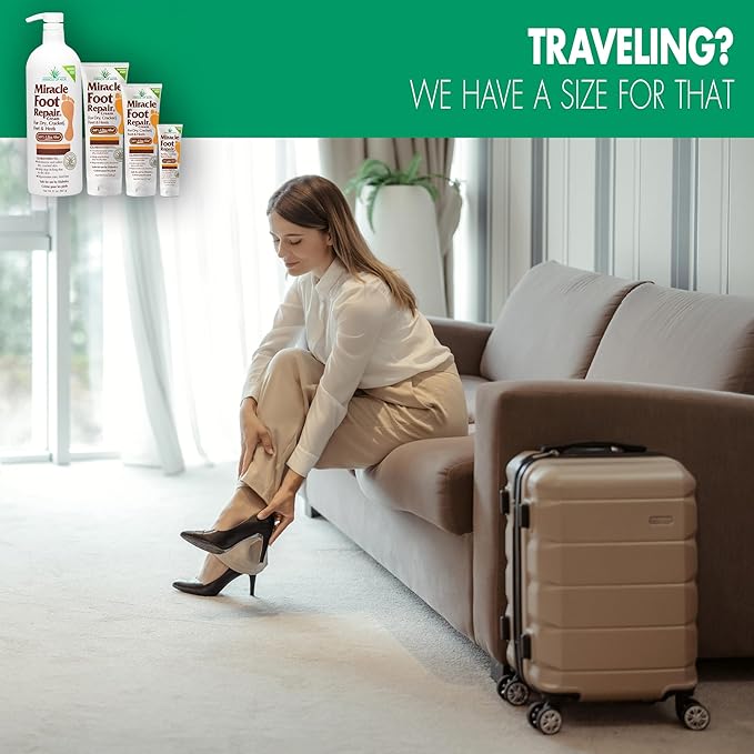 Miracle Foot Repair Cream, 4 oz Repairs Dry Cracked Heels and Feet, Diabetic-Safe, 60% Pure Ultra Aloe Moisturizes, Softens, and Repairs, Relief from Discomfort of Ingrown Toenails (2-Pack)