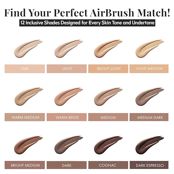 Jerome Alexander MagicMinerals AirBrush Foundation – 2 Piece Set with Airbrush Foundation and Kabuki Brush - Spray Makeup with Anti-aging Ingredients for Smooth Radiant Skin - Medium