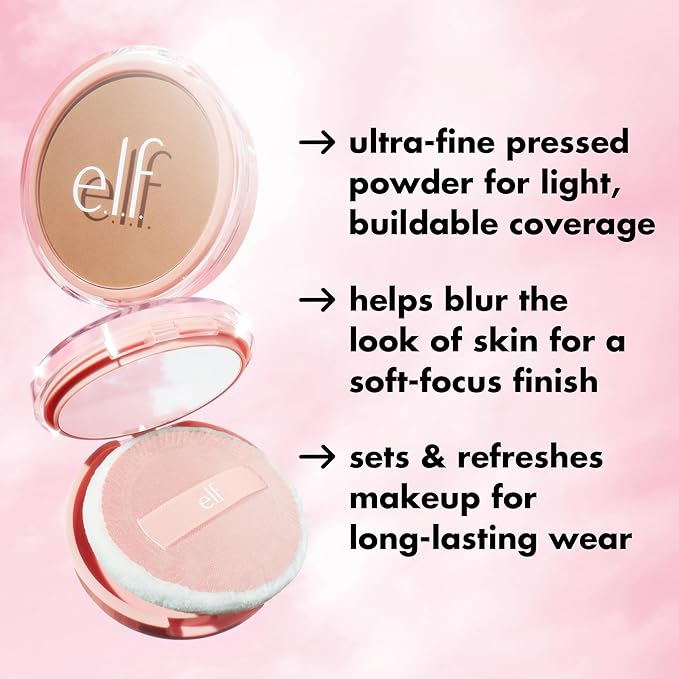 e.l.f. Halo Glow Powder Filter, Ultra-fine Finishing Powder, Smooths The Look of Pores & Fine Lines, Creates A Soft-Focus Glow, Vegan & Cruelty-Free, Rich Cool