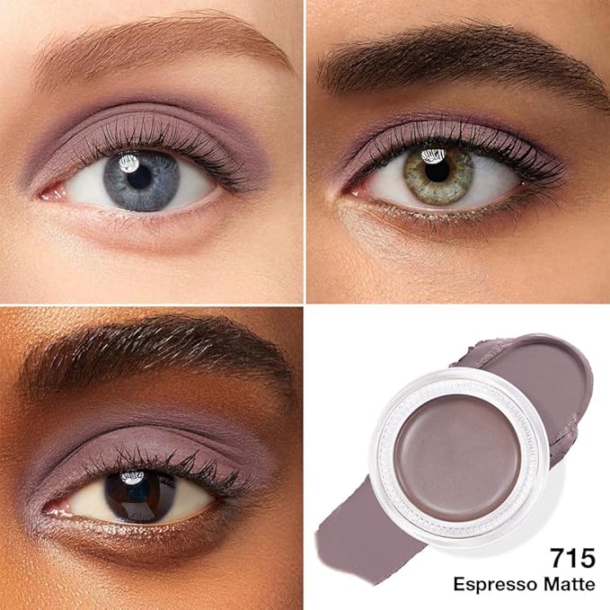 evpct Matte Espresso Coffee Brown Single Cream Eye Shadow Palette Pot Makeup for Older Women, Highly Pigmented Monochrome Cream to Powder Eyeshadow Palette Matte Liquid eyeshadow, Natural Waterproof