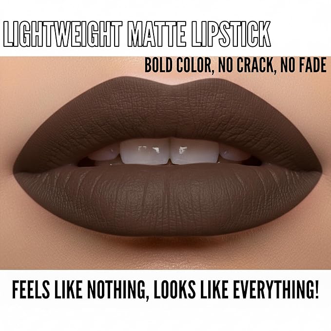 Mynena Cool Taupe Brown Matte Liquid Lipstick | Long-Lasting Comfort | Smudge-Proof Transfer-Resistant | Full Coverage Non-Drying | Vegan & Cruelty-Free | All-Day Wear Lip Color | Cyndia