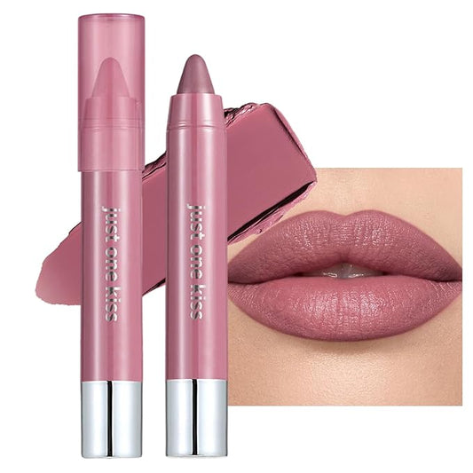 Hydrating Lipstick Cream Lip Crayon, Moisturizing Long-lasting Waterproof Stick for Women, High-Pigment Smooth Lip Liner & Tinted Lip Balm in One, Buildable Color with Natural Gloss Finish, 07