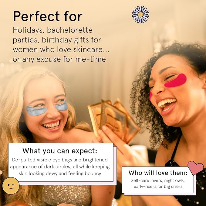 grace & stella Award Winning Under Eye Mask Reduce Dark Circles, Puffy Eyes, Undereye Bags, Wrinkles, Gel Under Eye Patches, Birthday Gifts for Women - Vegan - Thanksgiving Gifts (24 Pairs, Blue)