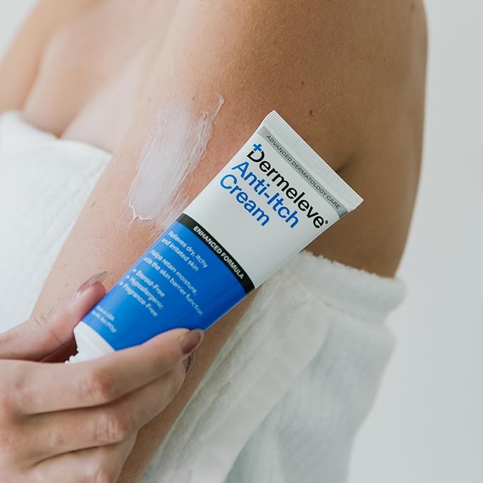 Dermeleve Steroid Free Anti-Itch Cream | Extra Strength for Psoriasis, Seborrheic Dermatitis, Viral Rash, Bug Bites, Allergy, Chronic Hives, Neuropathy (Nerve) | Full Body Itch Relief | 2 oz (3 Pack)