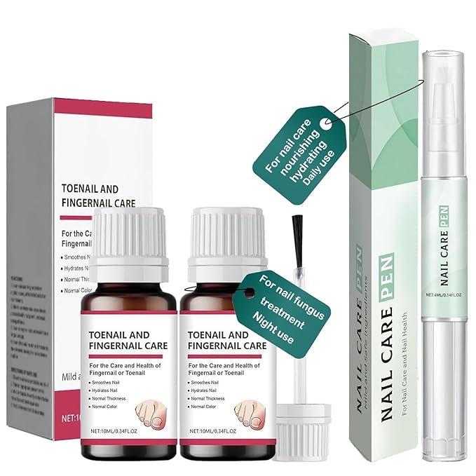 Nail Fungus Treatment,7 Days Extra Strength 2 Bottles Solution Repair and Renew Discolored Damaged Nails and Thick Toenails,1 Nail Care Pen for Nails Moisturize and Nourish,7 Days to Healthy Nails
