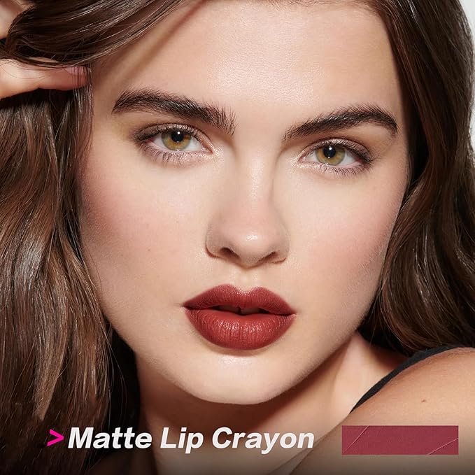 FOCALLURE Ultra Chic Lipstick,Rich Vitamin E Lip Crayon,Lightweight Color without Drying or Fading,Long Lasting Waterproof Lips Makeup,CRIMSON
