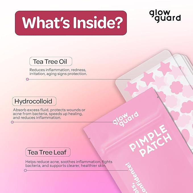 Pimple Patches with Hydrocolloid & Tea Tree Oil – Korean Skin Care, Dermatologist Tested – Absorbs Impurities, Reduces Redness – Vegan, Non-GMO, Clean Beauty – 100 Pcs
