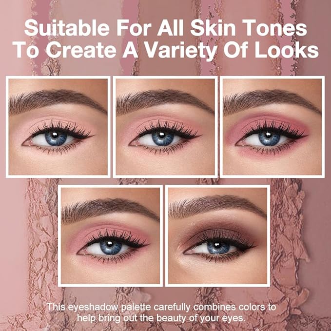 AMY'S DIARY Earth Tone Eyeshadow Palette Makeup, 5 Colors Cool-Toned Velvety Matte Finish, Nude Taupe Eye Shadows, for Woman Long Lasting Naturing-Looking (#03)