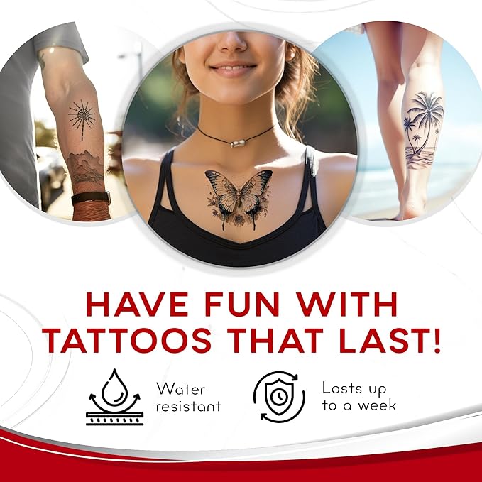 BubblePop! Printable Temporary Tattoo Paper for Inkjet Printer - Skin-Safe, Water-Resistant, Blank 8.5x11” Sheets for Personalized Designs - Make Your Own Temporary Tattoos at Home - 10 Set