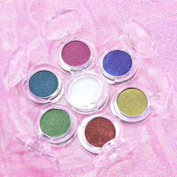 evpct Blonde gold Mermaid pink Holographic Glitter Sparkle Chameleon Chrome Eye Shadow Palette Makeup for Older Women, Duochrome Chromatic Multichrome Metallic iridescent Eyeshadow Palette Singles
