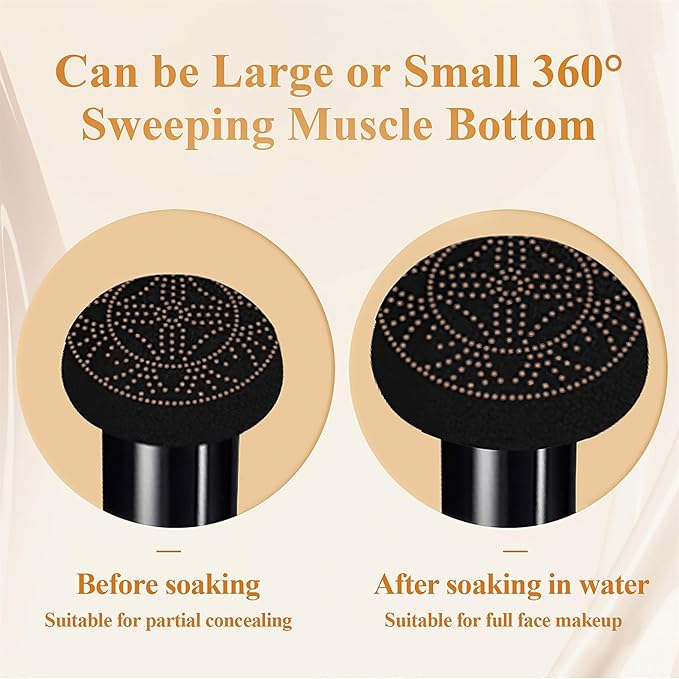 Mushroom Head Air Cushion CC Cream - BB Cream Face Makeup Foundation for Mature Skin Moisturizing Concealer Brighten Long-Lasting, Even Skin Tone for All Skin Types (2PCS Ivory)