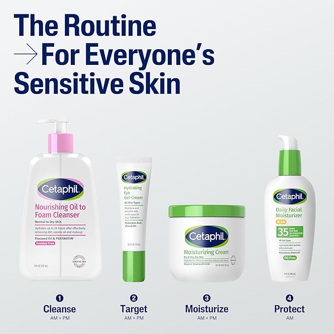 Cetaphil Nourishing Oil to Foam Facial Cleanser for Normal to Dry Skin, up to 24 Hour Hydration, 8 fl oz