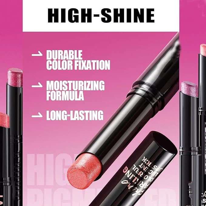Purple Red Lipstick For Women Matte Nude Glitter Highly Pigmented Moisturizing Lip stick Hypoallergenic Waterproof Long Lasting Lipsticks Quick Makeup Lightweight Portable # 07