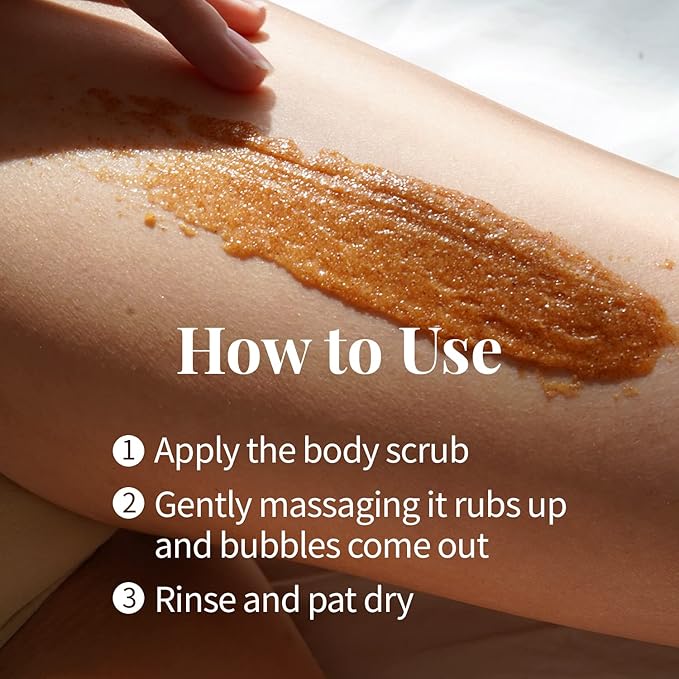 PLU Original Korean Walnut Body Scrub Polish - White Musk - Exfoliating & Hydrating Glow for Smooth, Radiant Skin Texture - Soft Musk Scent, 6.76 oz.