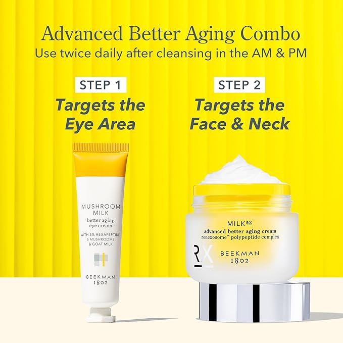 Beekman 1802 Milk RX Advanced Better Aging Face Cream Mini, Goat Milk Protein Exosomes & Polypeptide Facial Moisturizer, Doctor Formulated for Collagen Boosting & Firming, Fragrance Free, 0.51 Fl Oz