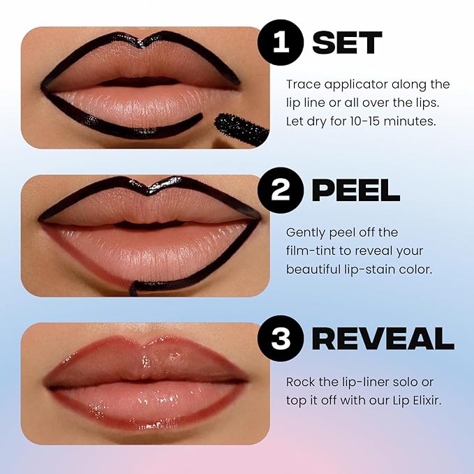 Sacheu Lip Liner STAY-N Peel Off Lip Stain — Long Lasting Waterproof Lip Tint with Hyaluronic Acid & Vitamin E — Transfer Proof Matte Finish, Vegan & Cruelty-Free (cLOVER)