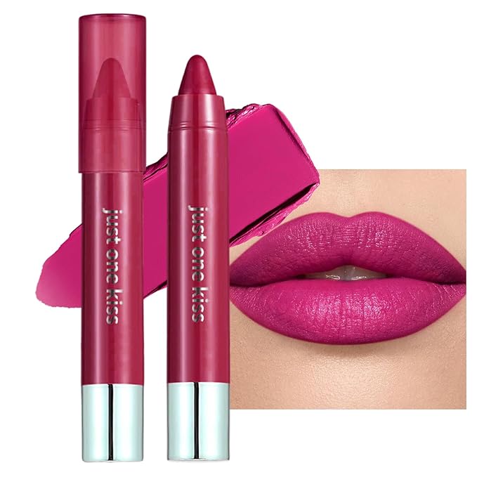 Hydrating Lipstick Cream Lip Crayon, Moisturizing Long-lasting Waterproof Stick for Women, High-Pigment Smooth Lip Liner & Tinted Lip Balm in One, Buildable Color with Natural Gloss Finish, 12