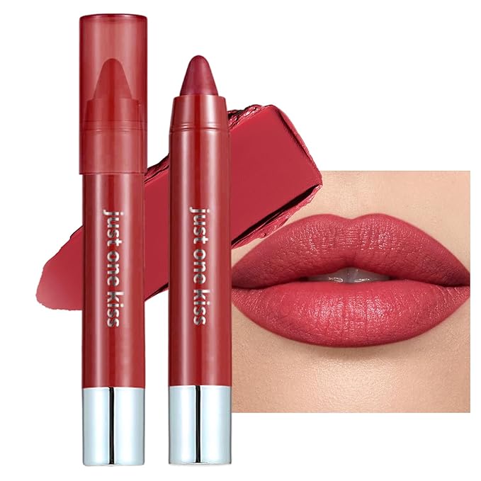 Hydrating Lipstick Cream Lip Crayon, Moisturizing Long-lasting Waterproof Stick for Women, High-Pigment Smooth Lip Liner & Tinted Lip Balm in One, Buildable Color with Natural Gloss Finish, 10