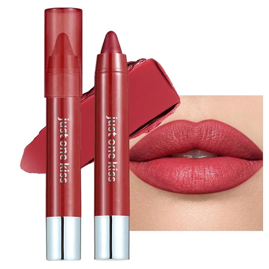 Hydrating Lipstick Cream Lip Crayon, Moisturizing Long-lasting Waterproof Stick for Women, High-Pigment Smooth Lip Liner & Tinted Lip Balm in One, Buildable Color with Natural Gloss Finish, 10