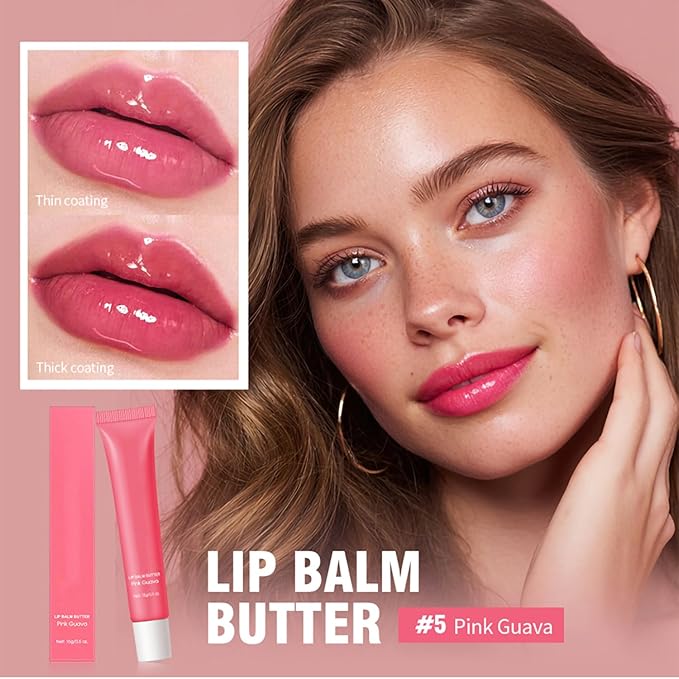 3Pcs Summer Lip Glossy Butter Balm Set, Instant Moisture Sheer Tint, Non-Sticky, Conditioning Formula to Soothe & Repair Dry, Chapped Lips, Jelly Lip Stain with Natural Scent (#1+3+5, 3Pcs)