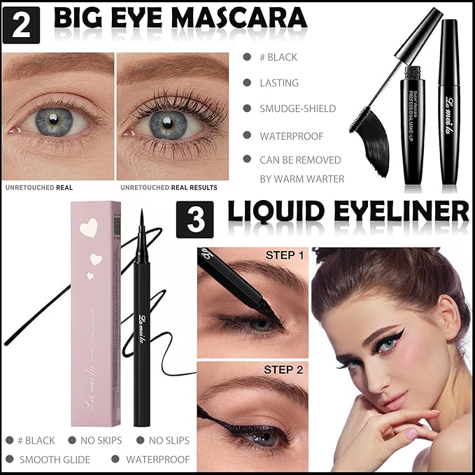 All in One Makeup Kit For Girls - 16 Colors Purple Eyeshadow Palette,7Pcs Makeup Brushes,Waterproof Eyeliner Pencil,Eyebrow Powder,Mascara,Corgi Cosmetic Bag,Women and Teens Makeup Gift Set