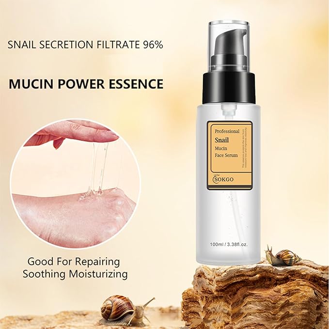 Professional Snail Mucin Serum, Intensive Hydration and Repair for Healthy Skin