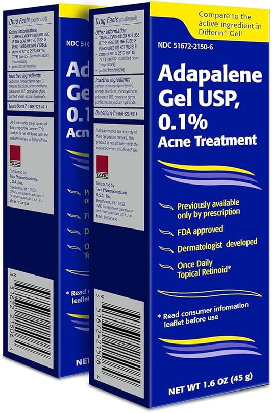 TARO Adapalene 0.1% USP Gel, Paraben Free, Retinoid Acne-Prone Facial Treatment for Sensitive Skin, Prescription Strenght (3.2)