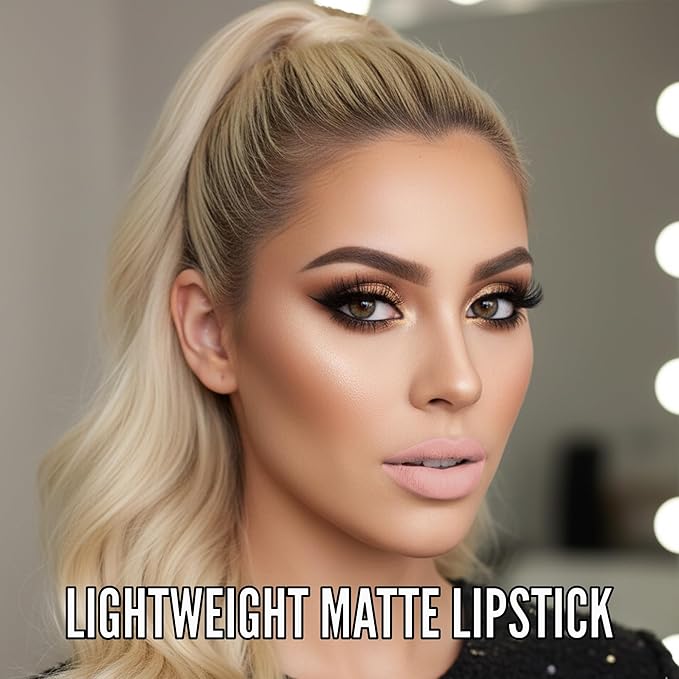 Mynena Soft Peachy Pink Matte Liquid Lipstick | Long-Lasting Comfort | Smudge-Proof Transfer-Resistant Vegan & Cruelty-Free | Full Coverage Non-Drying True Pigment | All-Day Wear Lip Color | Amelia
