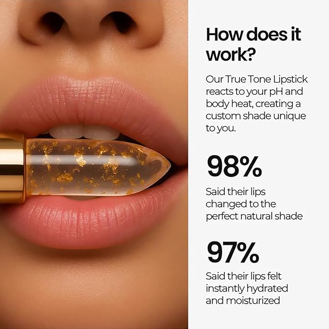 True Tone Lipstick, Color Changing Lipstick, PH Lip Balm, Clear Lip Stick That Changes Color, Transferproof Tint Balm for Women, Long-Lasting Moisturizing Lip Glow, Hydrating & Non-Sticky (3)