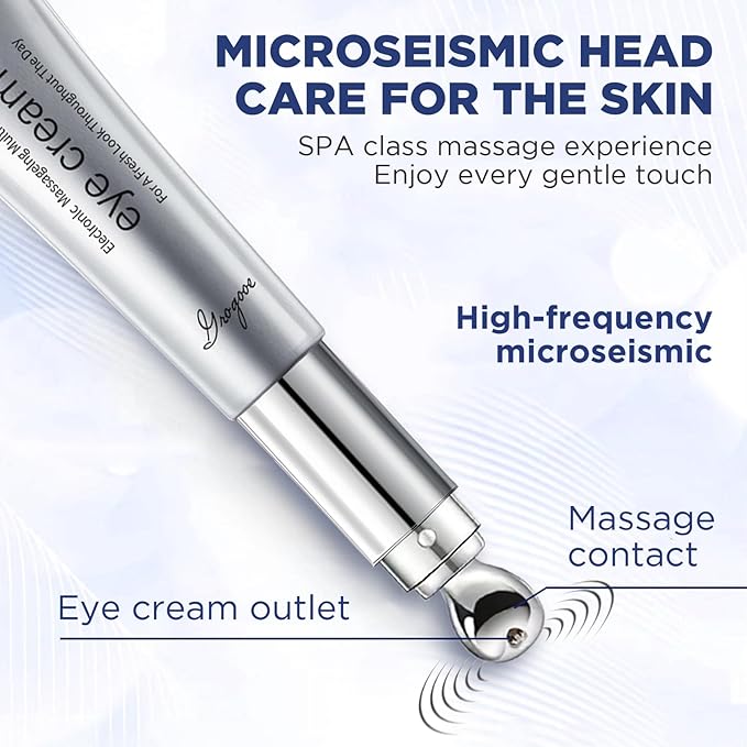 Multi-Peptide & Retinol Eye Cream,Electric Massage Eye Cream With Caffeine,Niacinamide,Vitamin C & for Dark Circles, Puffiness Puffy Bags & Wrinkles ，Anti-Aging Eye Cream for Fine Lines, 0.7 fl.oz