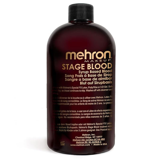 Mehron Makeup Stage Blood | Realistic For Halloween | Washable Fake Blood for Special FX, Stage & Screen, Halloween, & Cosplay (16 oz) (Dark Venous)