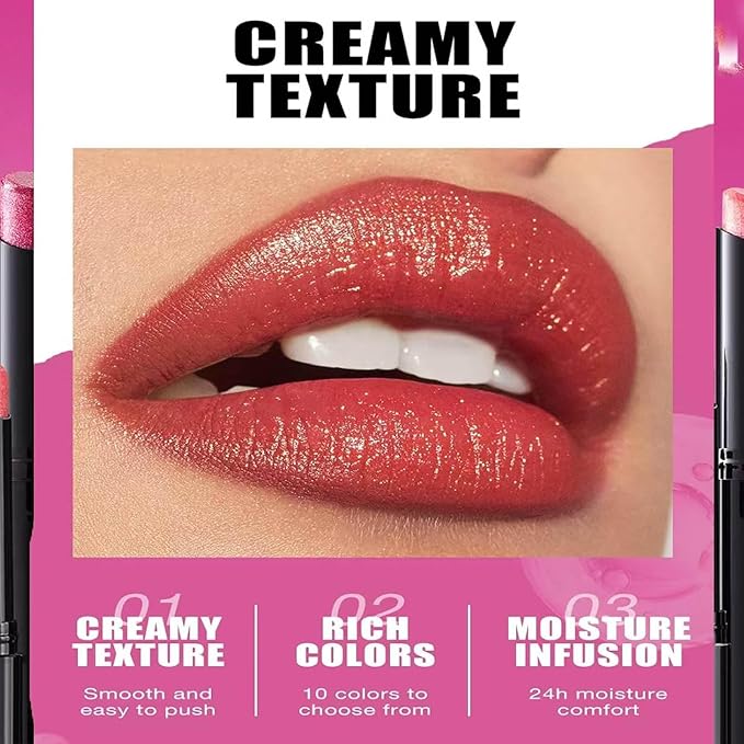 Dark Purple Lipstick For Women Matte Nude Glitter Highly Pigmented Moisturizing Lip stick Hypoallergenic Waterproof Long Lasting Lipsticks Quick Makeup Lightweight Portable # 06