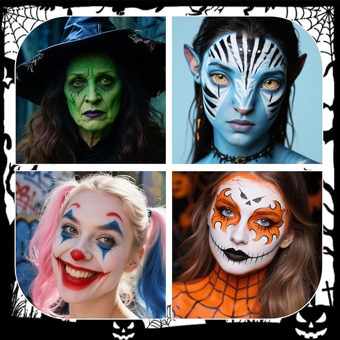 Light Green Face Paint 70ml - Non-Toxic Washable Body Paint for Halloween Witch Makeup, Water-Based Highly Pigmented Face Body Paint for Halloween SFX Cosplay Makeup ,Costume Events,Party