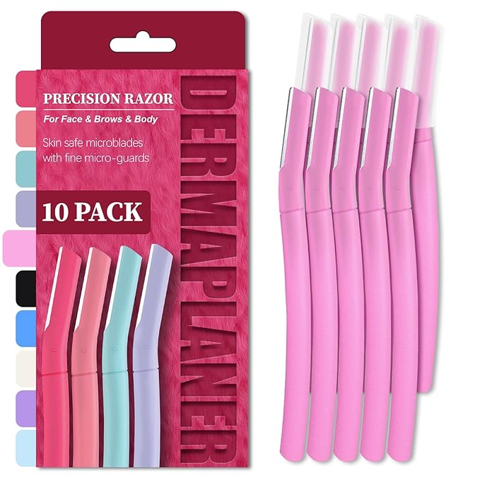 Dermaplane Razor, Face Razors for Women, Dermaplaning Tool with Microblades for Face, Gentle Facial Exfoliation, Peach Fuzz Removal and Eyebrow Shaping, Skin Care Tool for Smoother Skin, Lavender