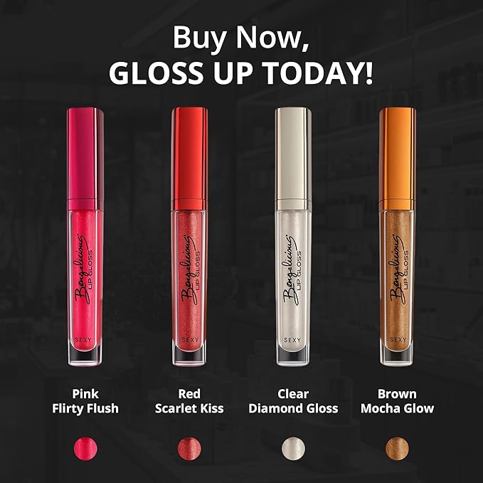 Diamond Gloss Clear Lip Gloss for Women – Non-Sticky, Vitamin Infused & Tocopherol – Long Lasting, High Shine, Clean Formula –Clear Lipgloss, 1 Pack
