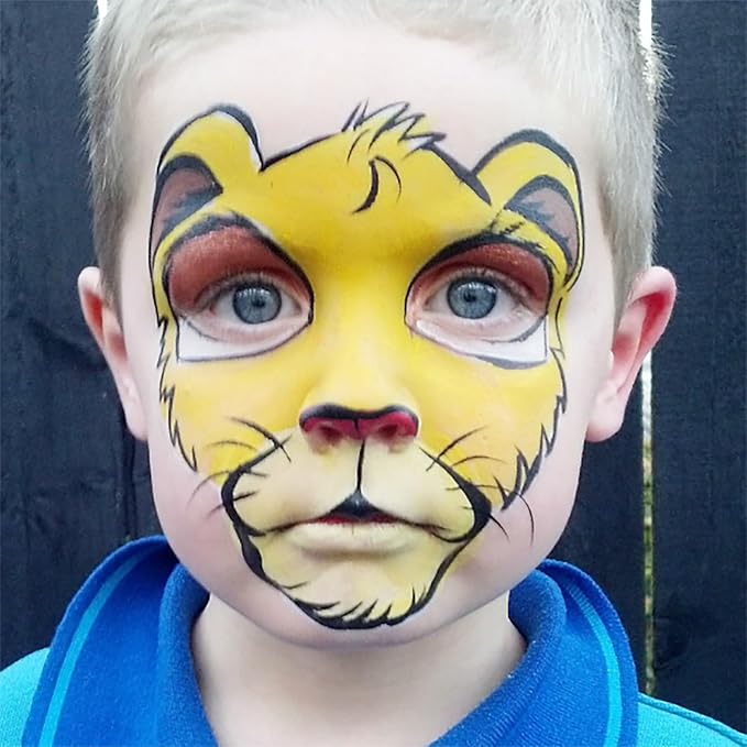 Mysense Yellow Face Body Paint,Water Based Washable Face Paint,Non-toxic Cream Body Paint for Adults and Children,Yellow Facepaint for Halloween Lion Tiger Cosplay Makeup,0.6oz
