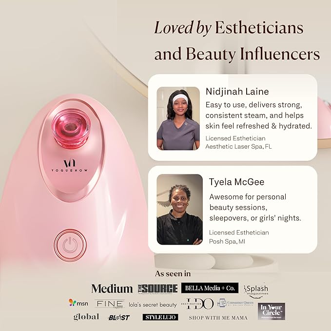 VogueNow Facial Steamer Spa Kit with Complimentary 15 Skin Care Tools | Face Steamer for Facial Deep Cleaning with Humidifier Mode | Self Care Gifts for Women, Spa Gifts, Birthday Gifts for Women