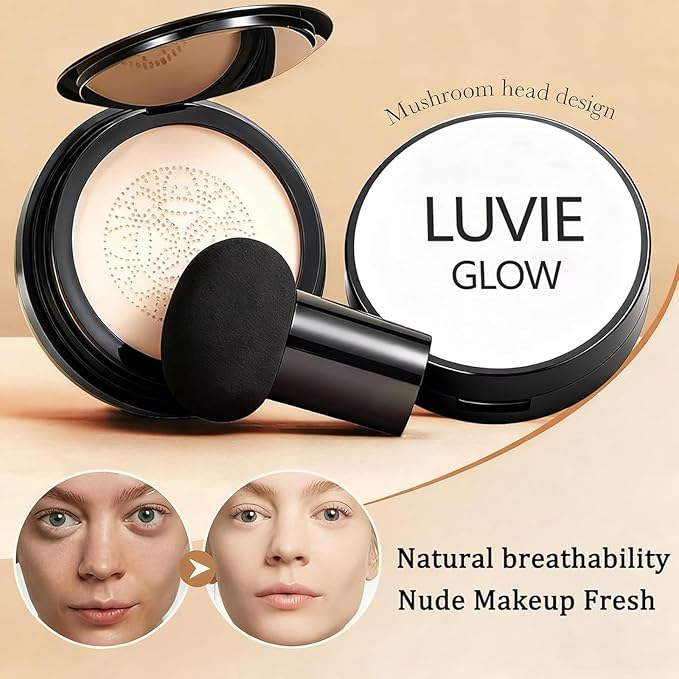 Foundation for Older Women | Perfect for Light/Medium Complexions | Mushroom Head Air Cushion CC Cream - BB Cream Foundation for Mature Skin Makeup Concealer Long Lasting Full Coverage (Natural color)
