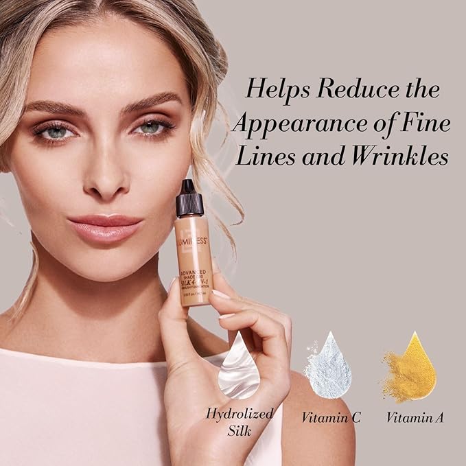 Luminess Air Silk 4-In-1 Airbrush Foundation- Foundation, Shade 040 (.5 Fl Oz) - Sheer to Medium Coverage - Anti-Aging Formula Hydrates and Moisturizes - Professional Makeup Kit for Cordless Air Brush