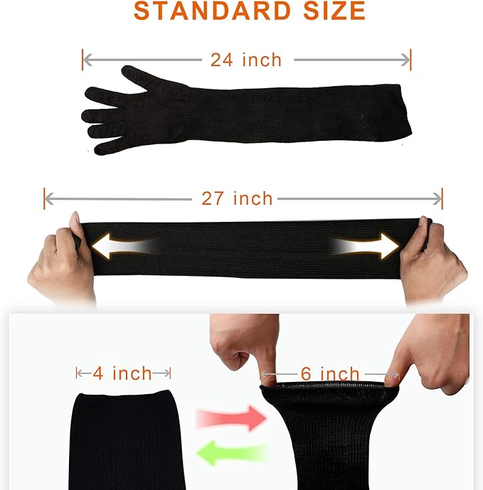 CAWANFLY Protective Kevlar Gloves with Sleeves - Level 5 Protection, Heat & Cut Resistant for Welding, Kitchen, Gardening