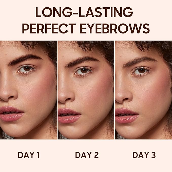 Brow Tattoo Peel Off Tint - Brow Gel Eyebrow Tattoos Waterproof, Eyebrow Gel Tint with Eyebrow Stencils Long-Lasting Makeup, Eye Brow Pencils Create Full Voluminous Brows for Women (Dark Brown)