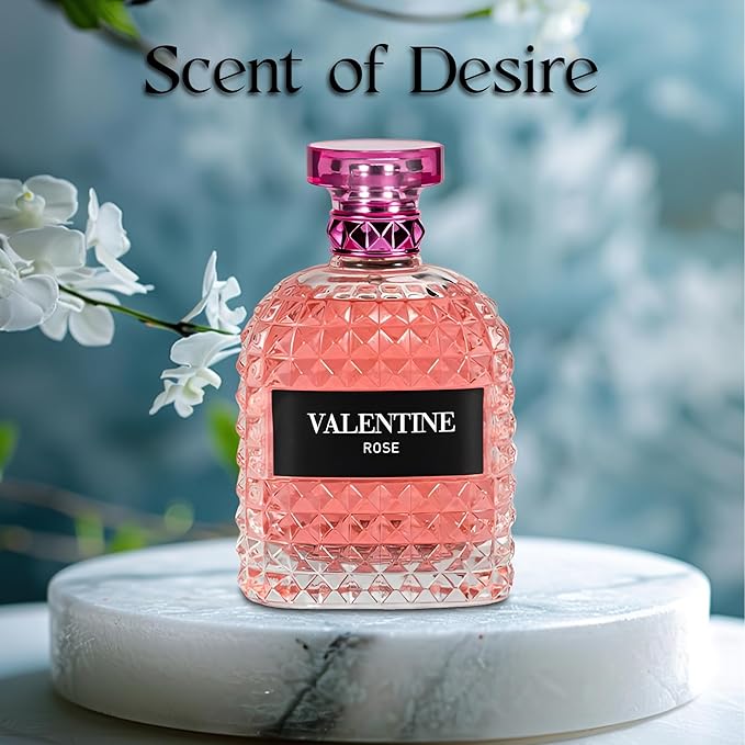 A CENTER Valentine Rose Perfume for Women, Floral Notes Eau de Parfum Spray Casual Daily Cologne 3.4 Fluid Ounce/100Ml Women Fragrance Daytime & Casual Use, for all Skin Types
